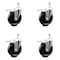 Service Caster 5 Inch Phenolic Swivel 3/8 Inch Threaded Stem Caster Set with Total Lock Brake SCC-TSTTL20S514-PHR-381615-4 - alternate 1